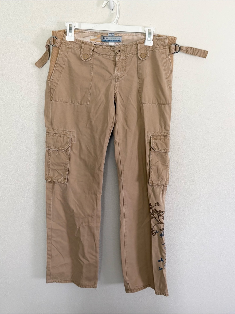 Vintage Old Navy Maternity Cargo Pants Low Rise Bootcut Drawstring Y2K Size S